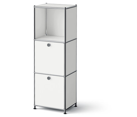 Kovová komoda »CN3 Slim Line« se 2 výklopnými dvířky, bílá