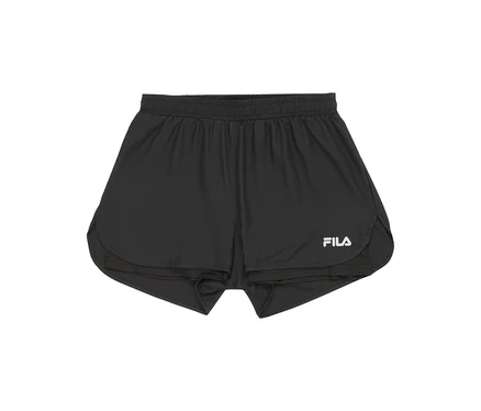 Černé funkční šortky FILA pro ženy, zobrazené zepředu.