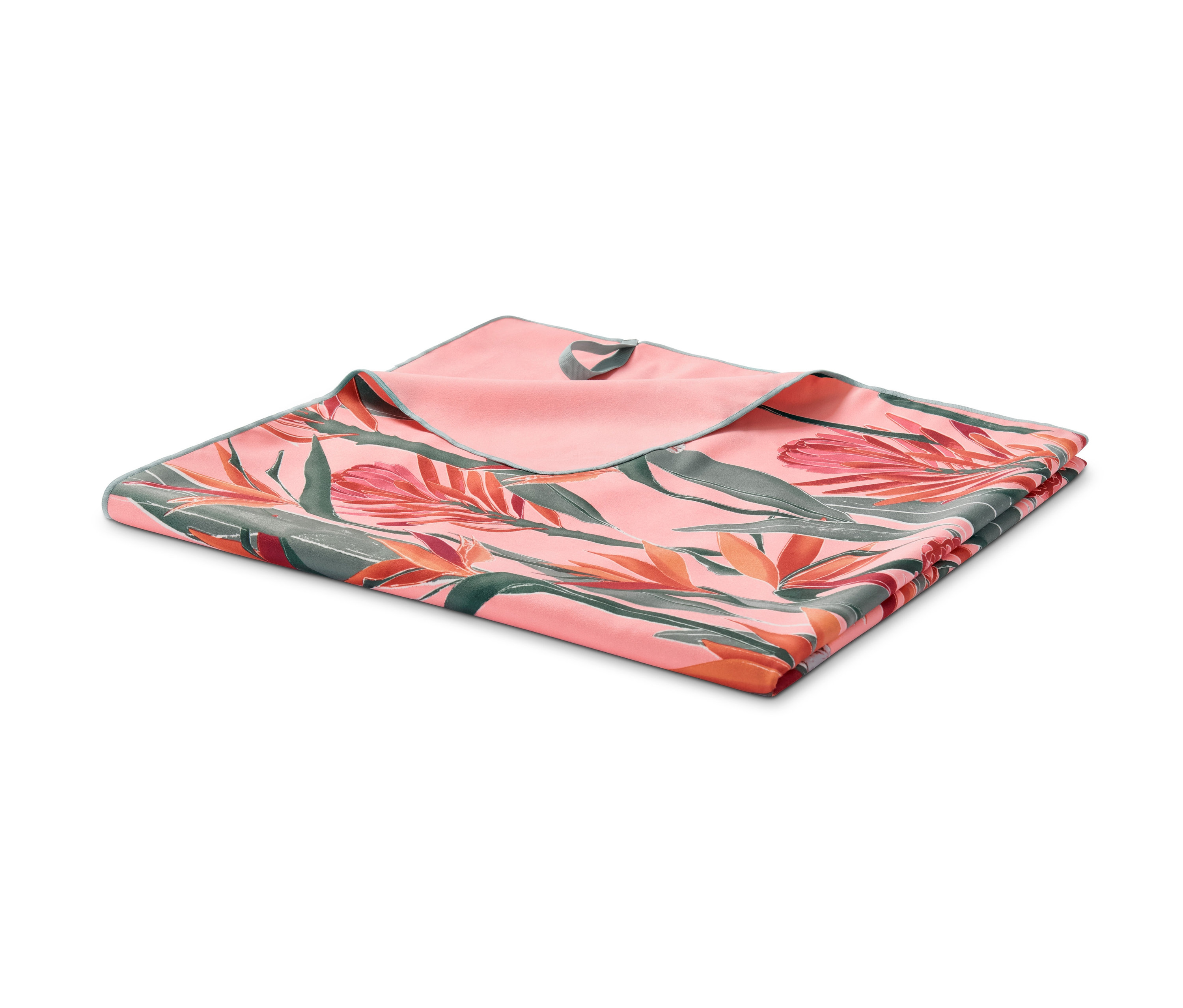 Plážová osuška z recyklovaného mikrovlákna XL s tropickým motivem.