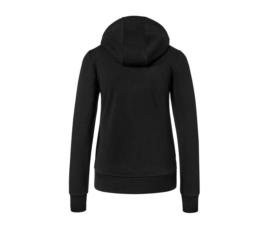 Detail zadní strany černé mikiny.