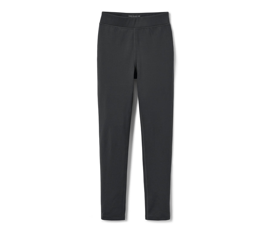 Černé dětské sportovní legíny na bílém pozadí.