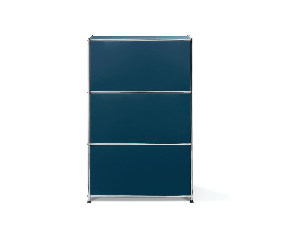 Modrá komoda »CN3« se dvěma zásuvkami.