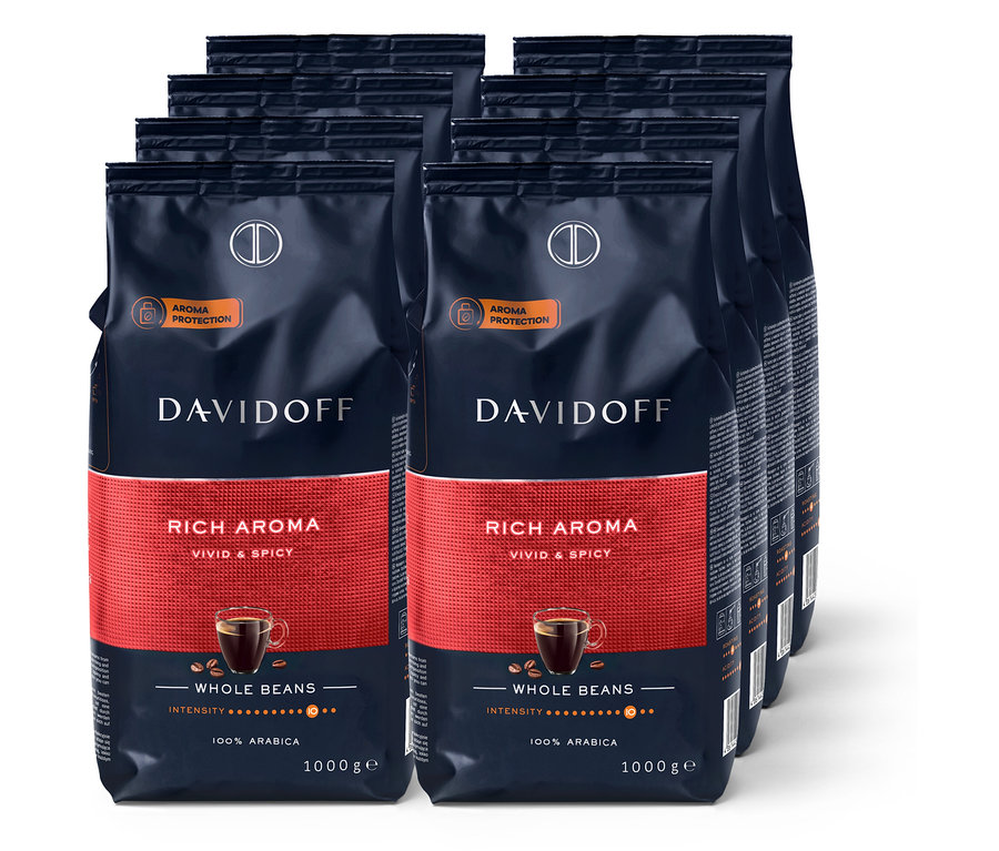 DAVIDOFF CAFÉ Rich Aroma - 8 x 1 kg zrnkové kávy