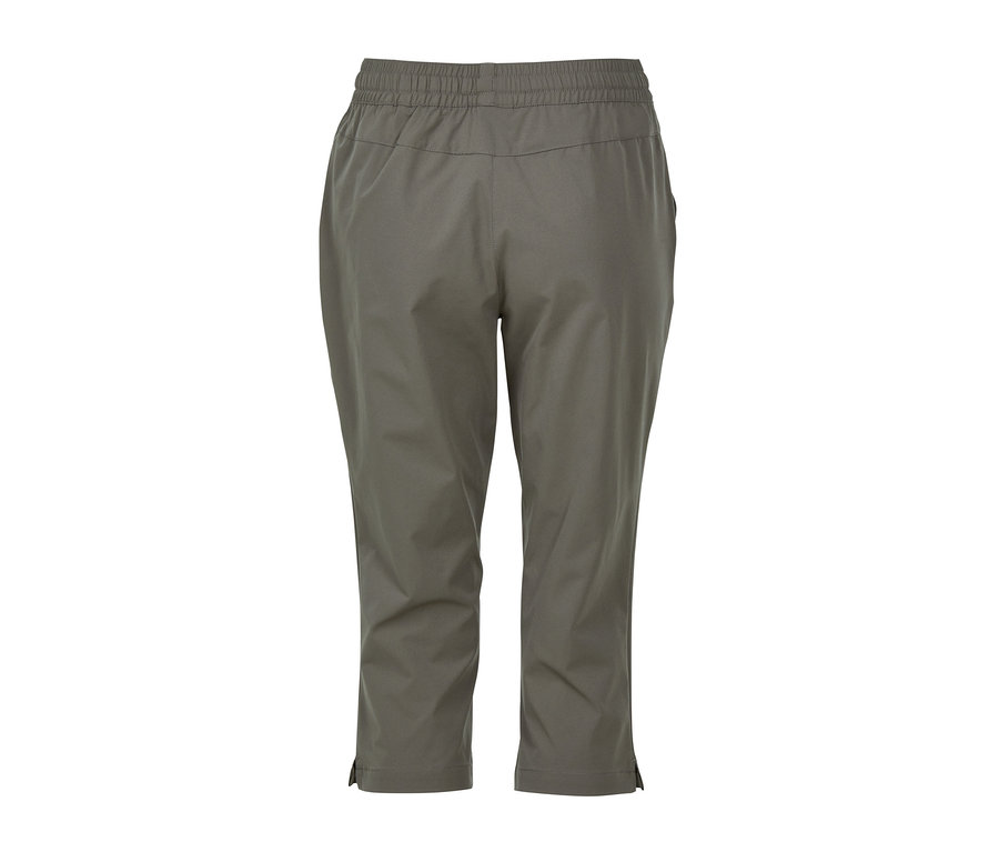 Khaki softshellové funkční capri kalhoty.