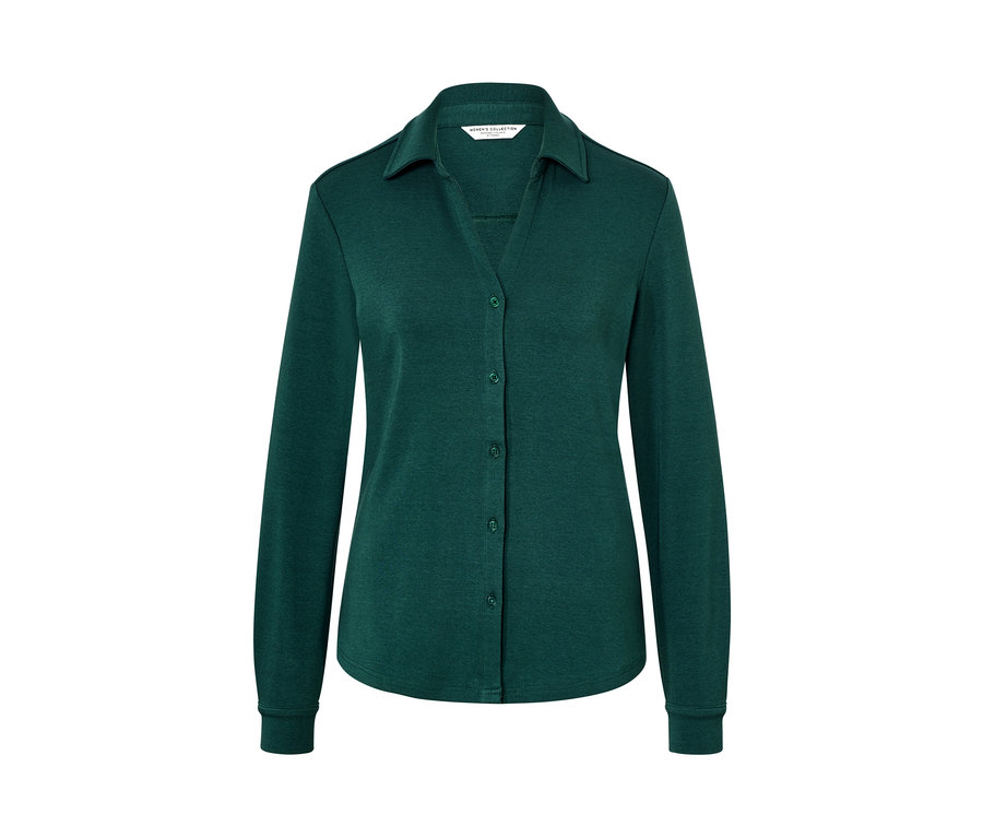 Zelené halenkové triko s knoflíkovou légou.