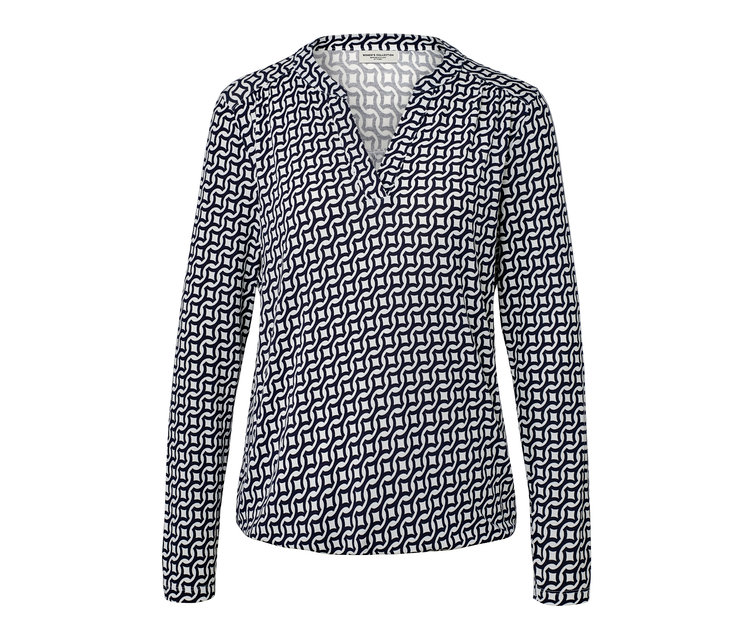 Námořnická modrá halenka s potiskem.