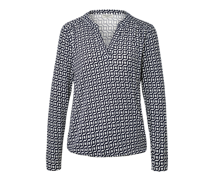 Námořnická modrá halenka s potiskem.