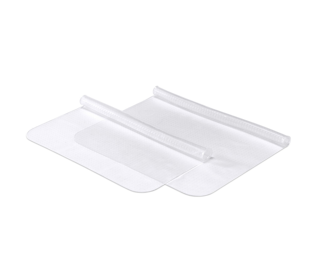 Dvě silikonové potravinové fólie, 2 ks, srolované na bílém pozadí.