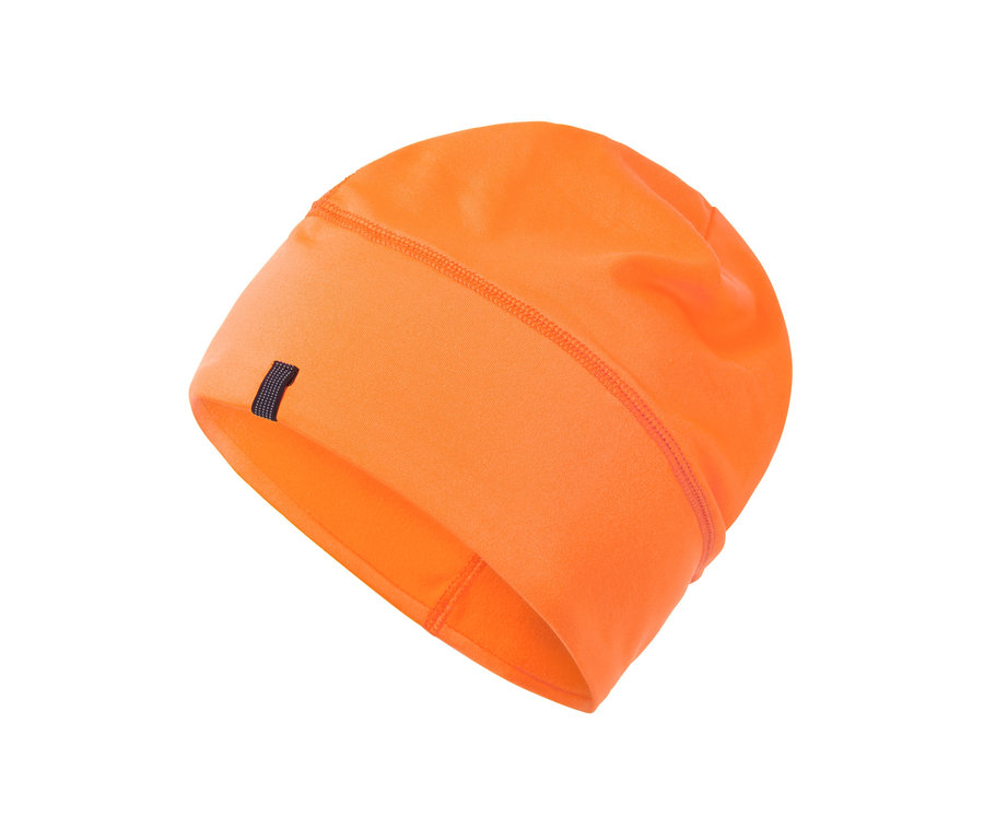 Neonově oranžová termo čepice.