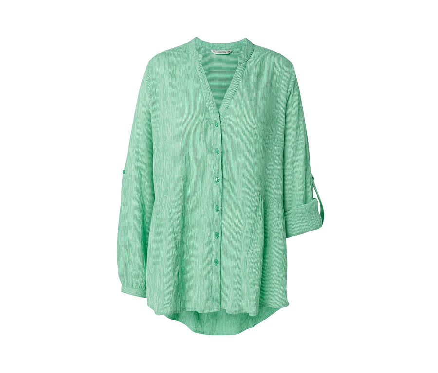 Zelená dlouhá tunika s proužky.