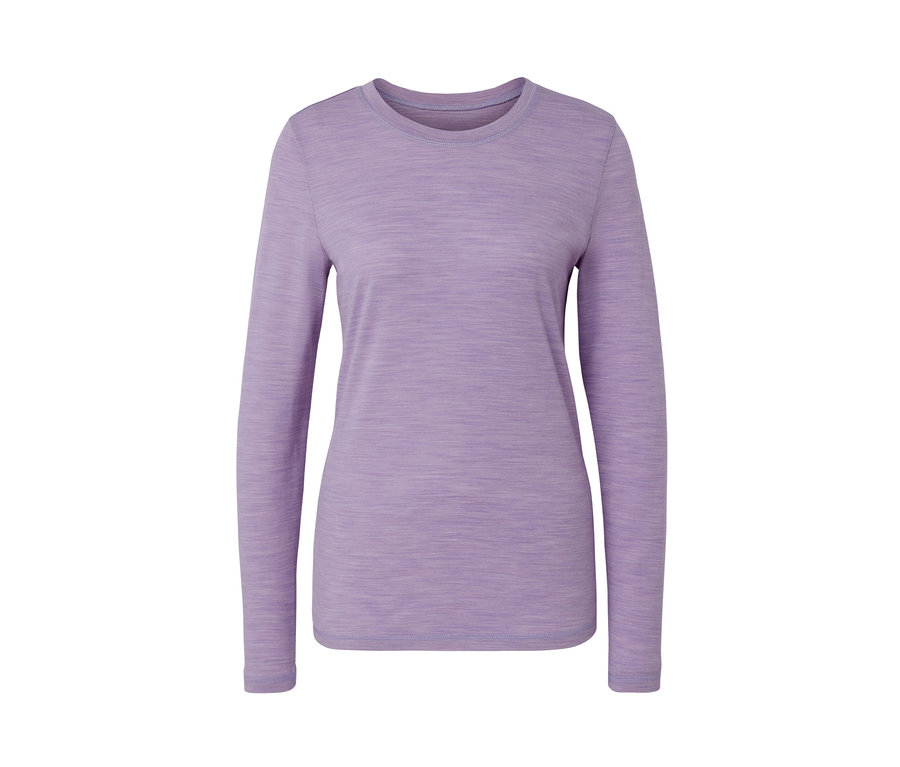 Fialové triko s dlouhým rukávem s vlnou merino.