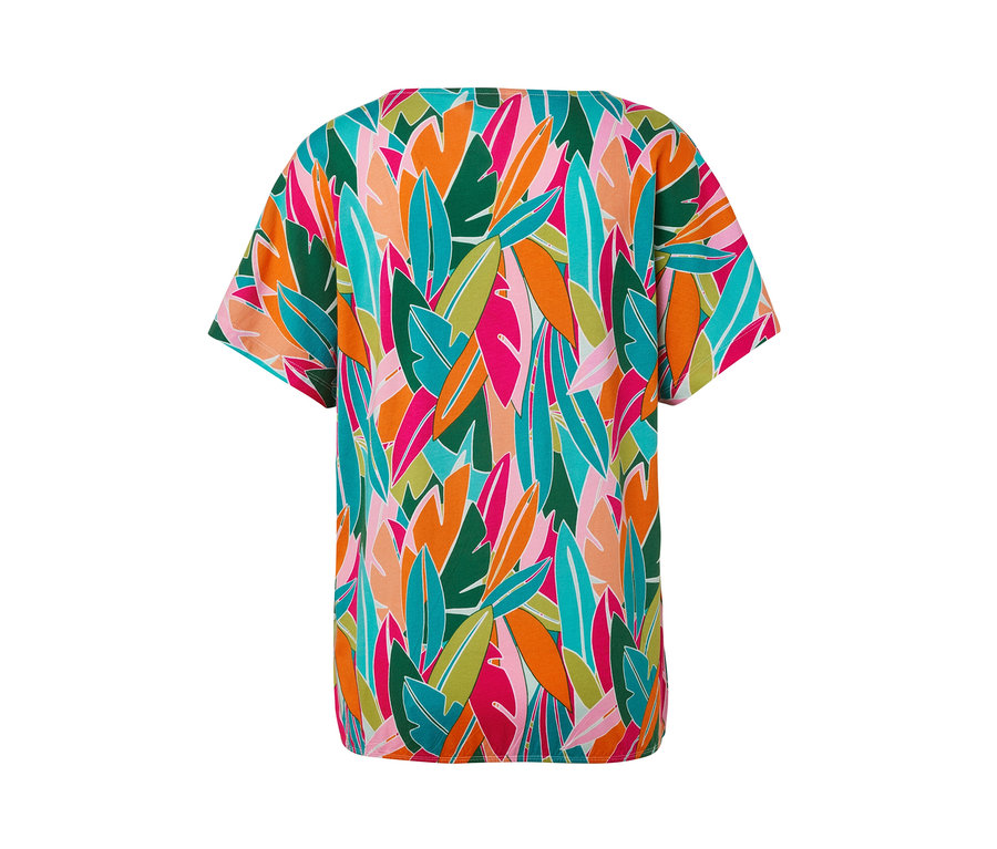 Halenkové tričko se spadlými rameny s celoplošným potiskem.