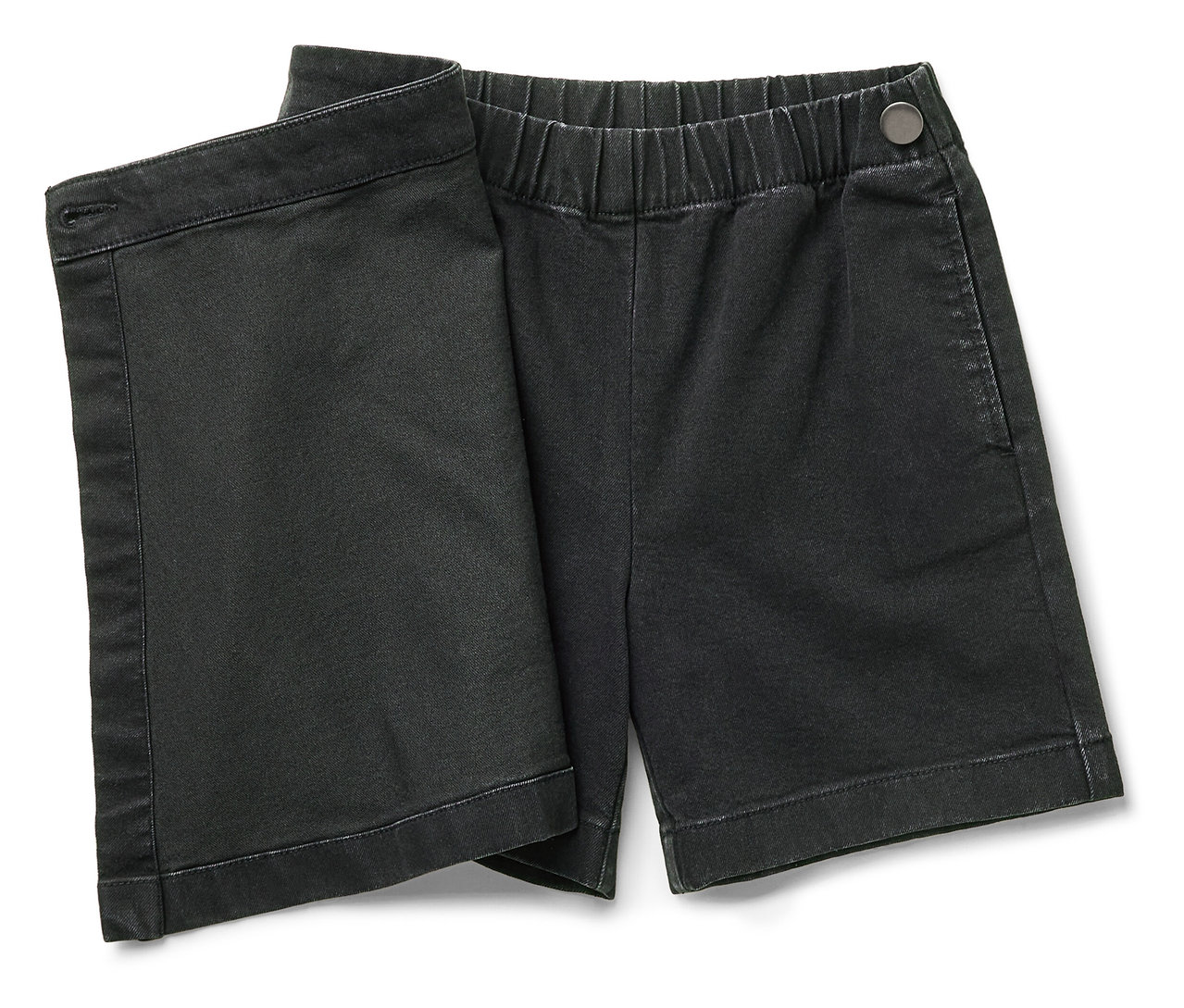 Černé dětské kalhotové sukně v džínovém vzhledu.