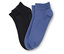 Pár ponožek, jedna černá a jedna modrá, leží vedle sebe.