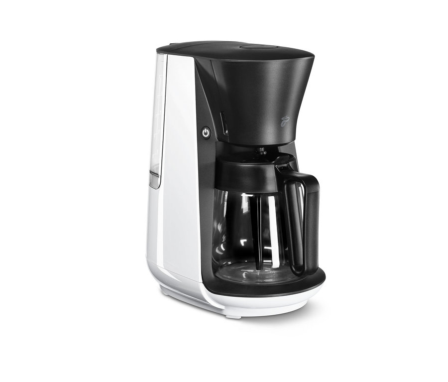Bílý překapávač na kávu »Let's Brew«.