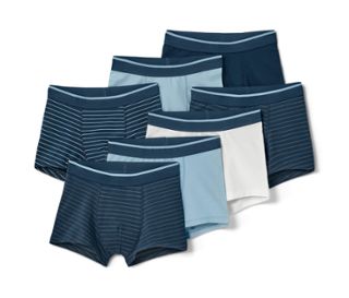 1x bílé, 2x světle modré, 2x tmavomodro-hnědé proužky, 1x tmamovodro-světle modré proužky, 1x tmavě modré