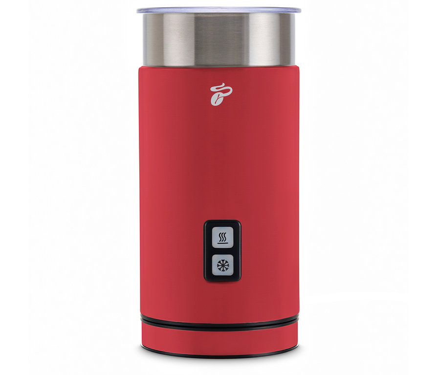 Elektrický napěňovač mléka, červený