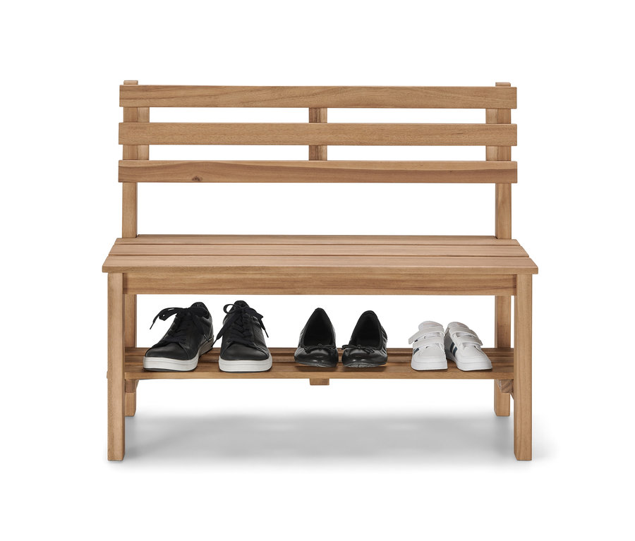 Malá zahradní lavice »Lenja« s policí s botami.