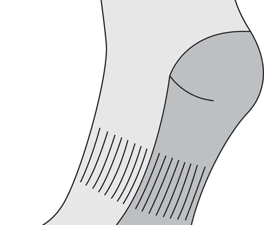 Detail šedé, krátké 2 páry sportovních ponožek.