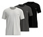 Tři různobarevná trička Tom Tailor »Ohio«, 3 ks, naskládané na sobě: bílé, šedé a černé.