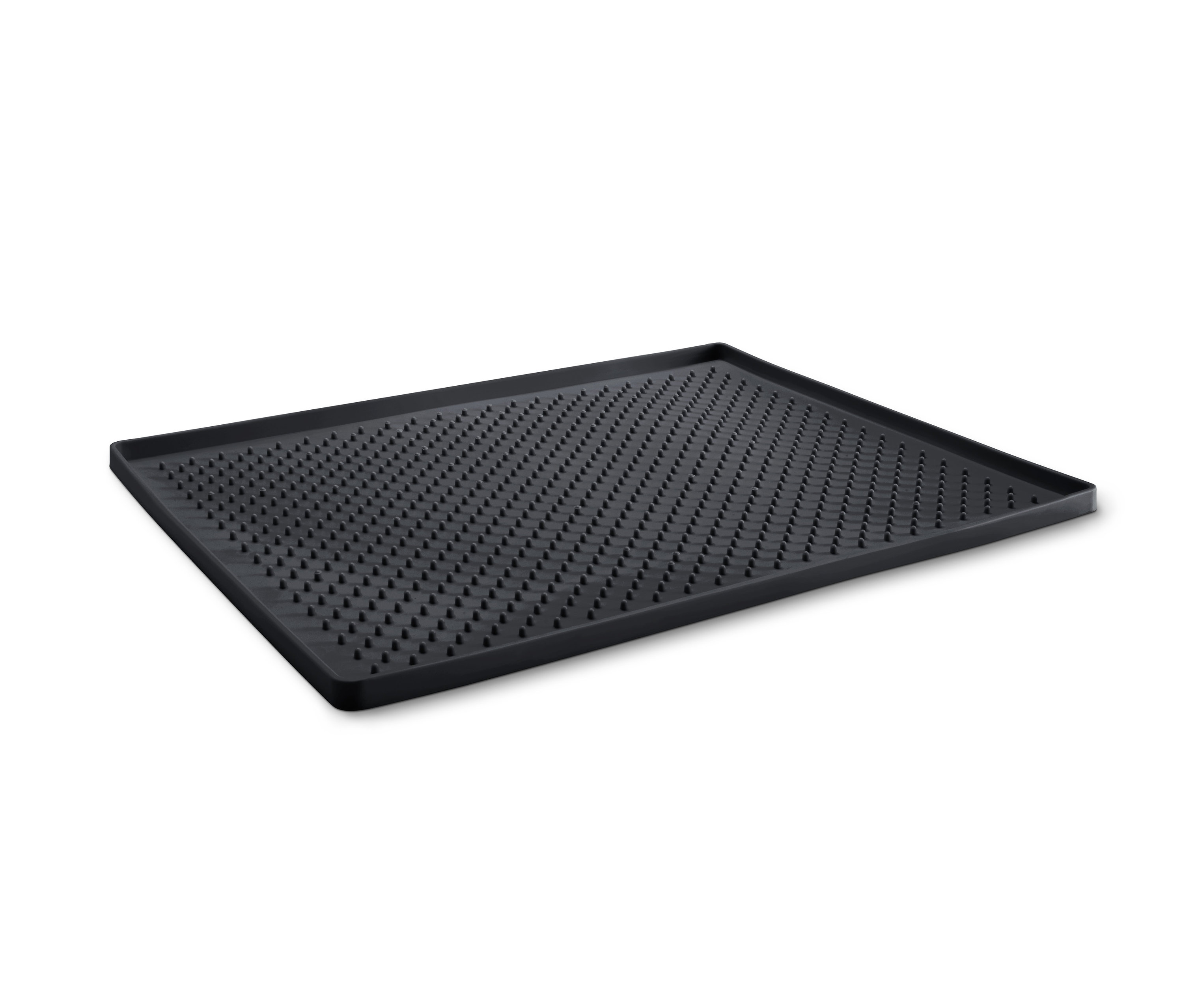 Černá odkapávací podložka pod boty.