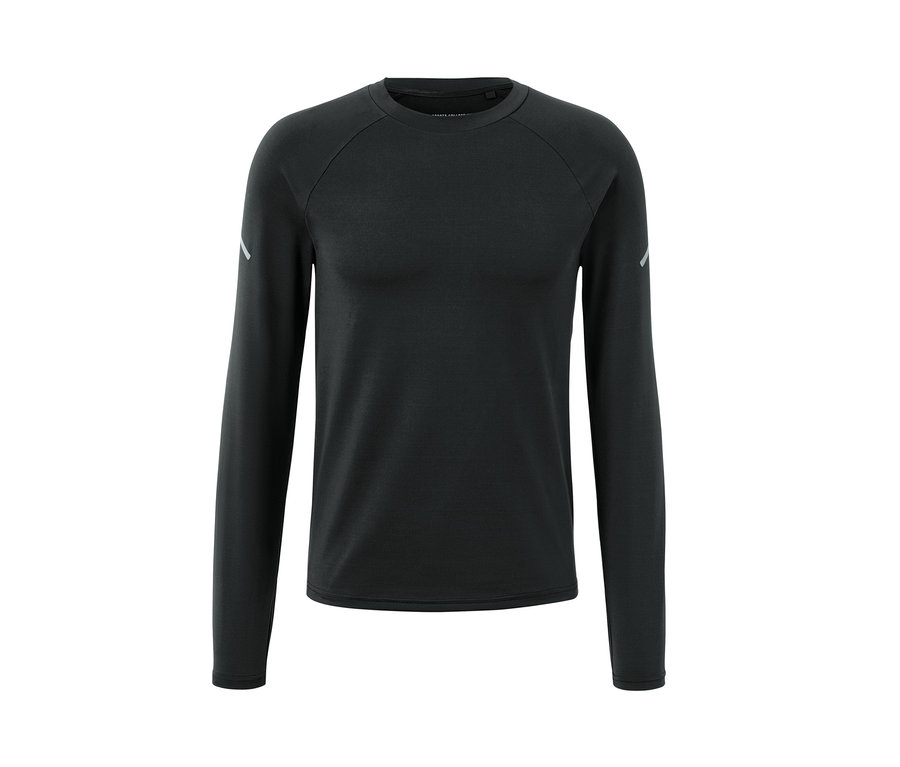 Černé funkční triko s dlouhým rukávem.