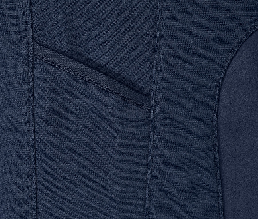 Detail dětských jezdeckých kalhot s gripem, modré.