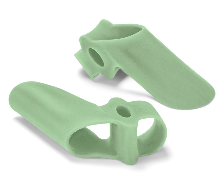 Dva světle zelené chrániče prstů.