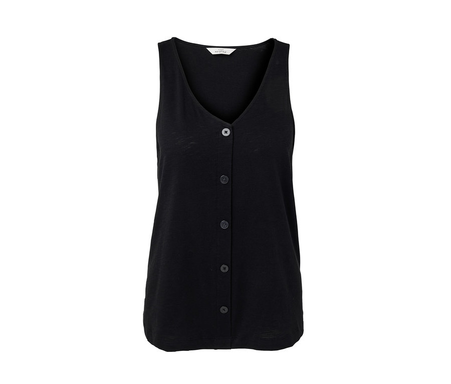 Černý top z modalové směsi s knoflíky.