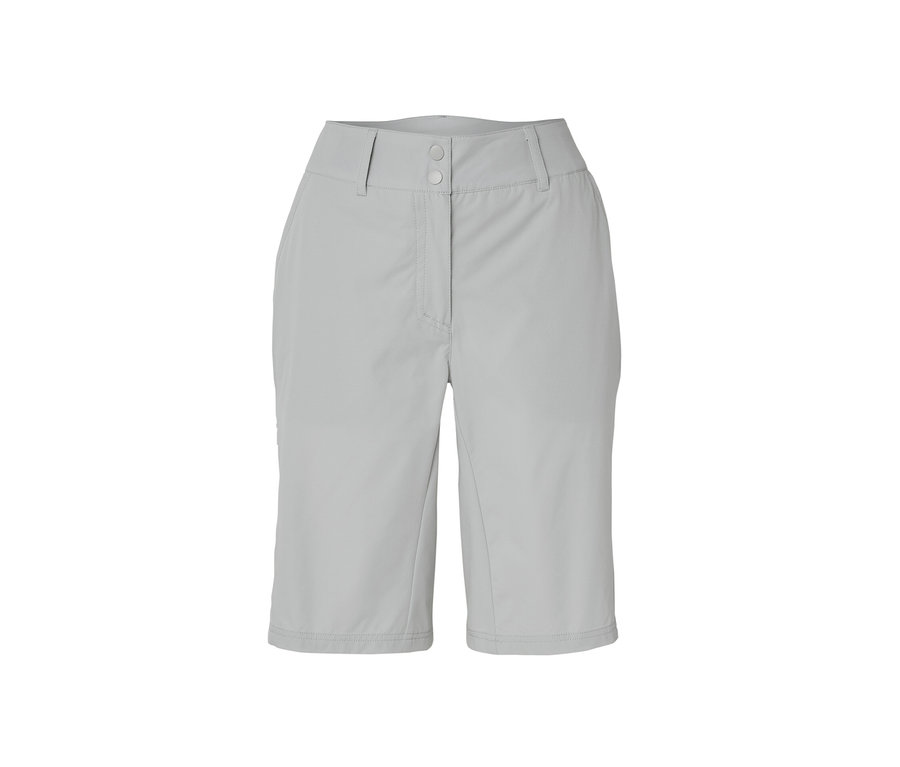 Šedé cyklistické a turistické šortky »Pro« izolované na bílém pozadí.