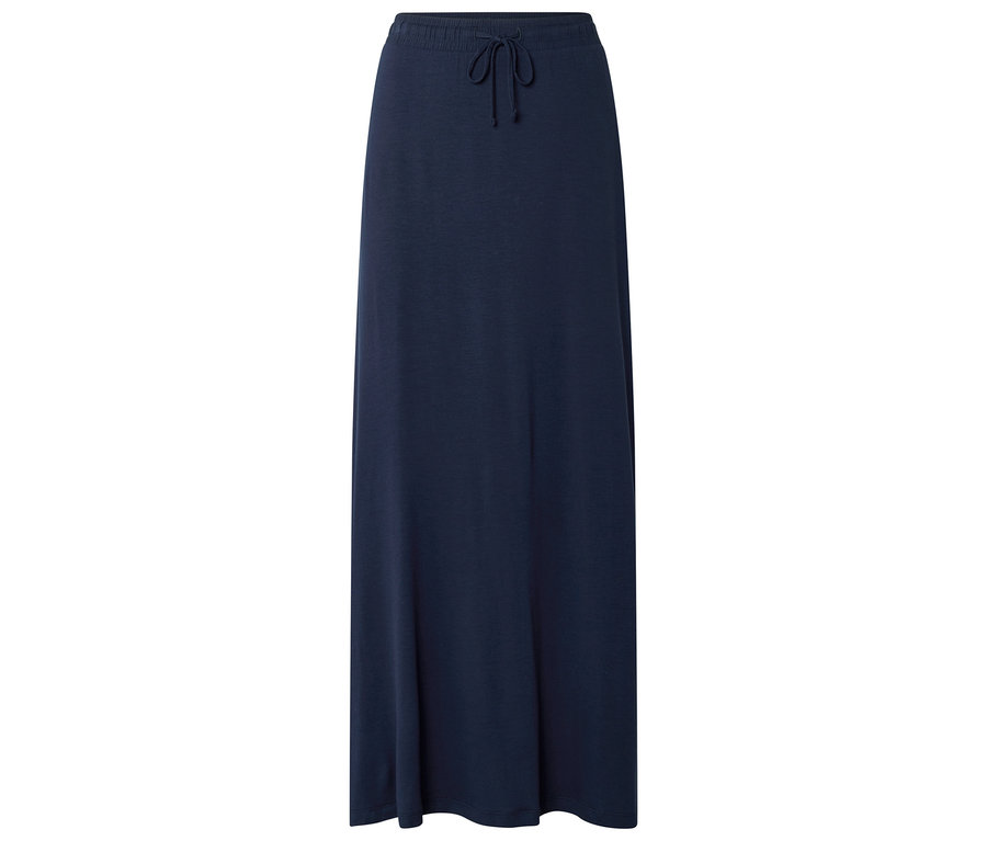 Tmavě modrá, dlouhá sukně se stahovací šňůrkou.