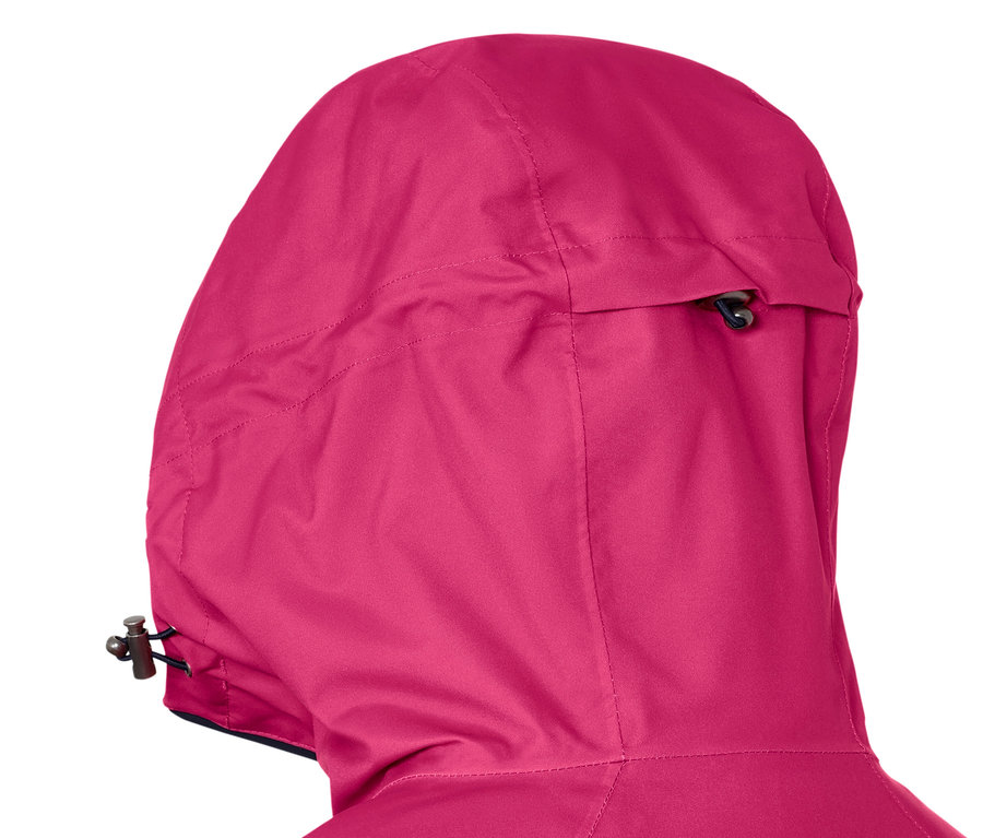 Detail kapuce lyžařské bundy.