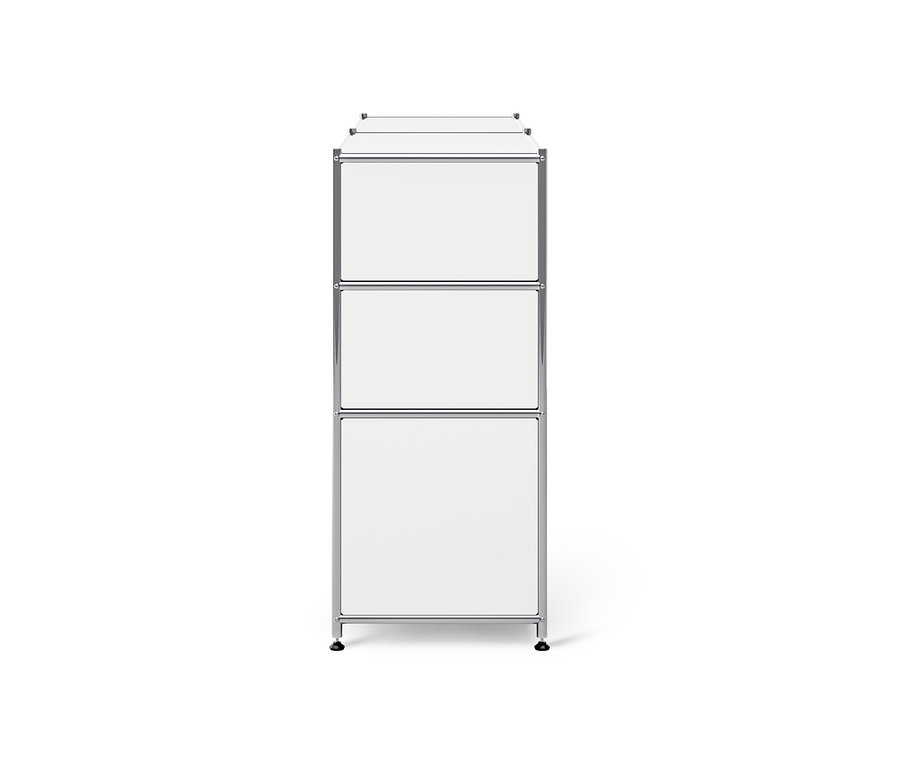 Bílá kovová komoda »CN3« se 6 zásuvkami.