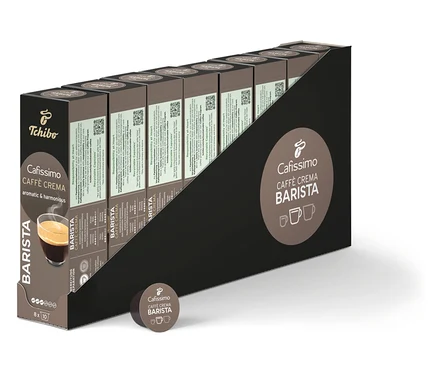 Řada balení kávových kapslí Cafissimo BARISTA Caffè Crema.