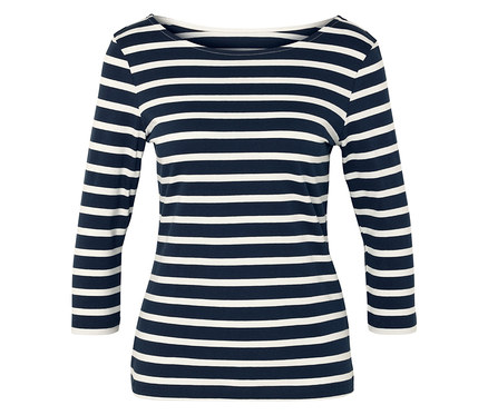 Triko s 3/4 rukávem, proužky v tmavě modré barvě