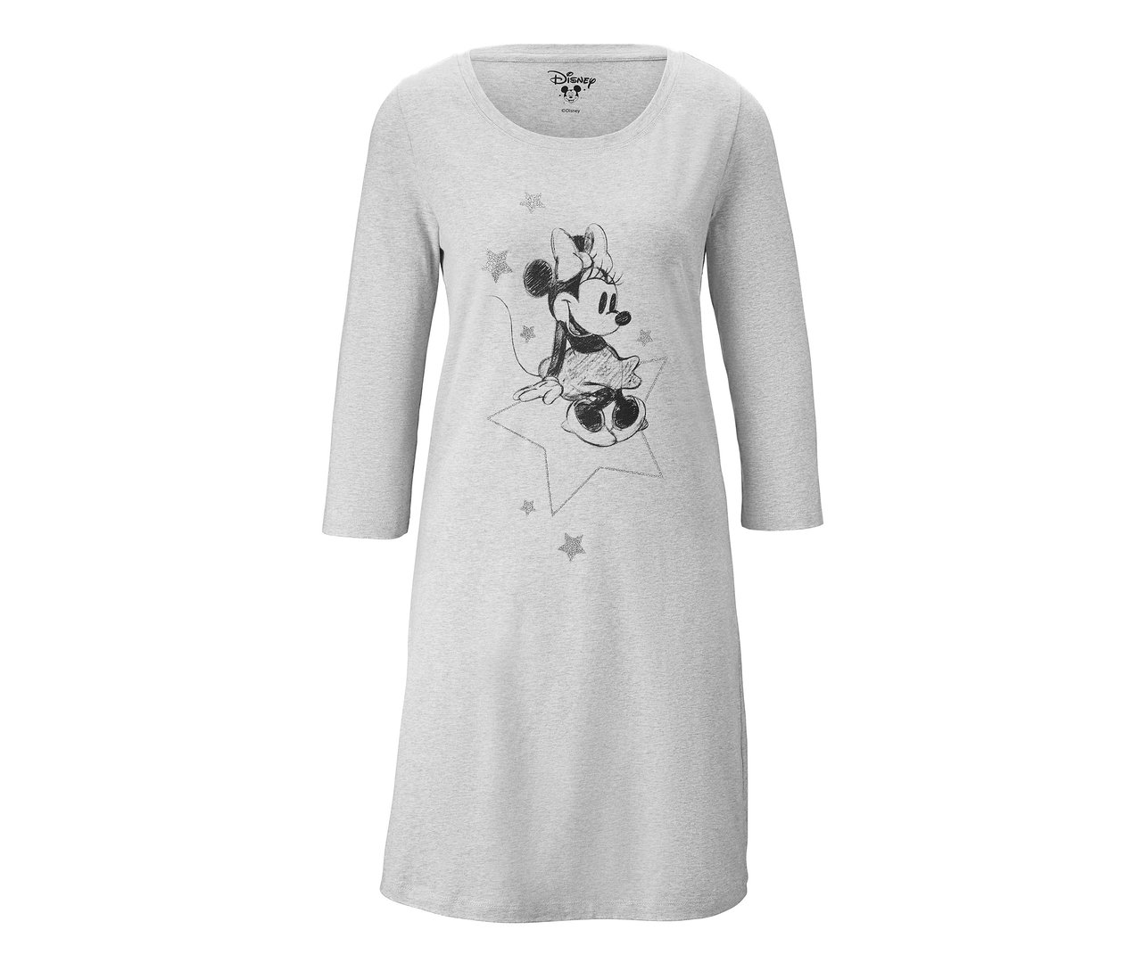 Šedá noční košile Disney s obrázkem Minnie Mouse.