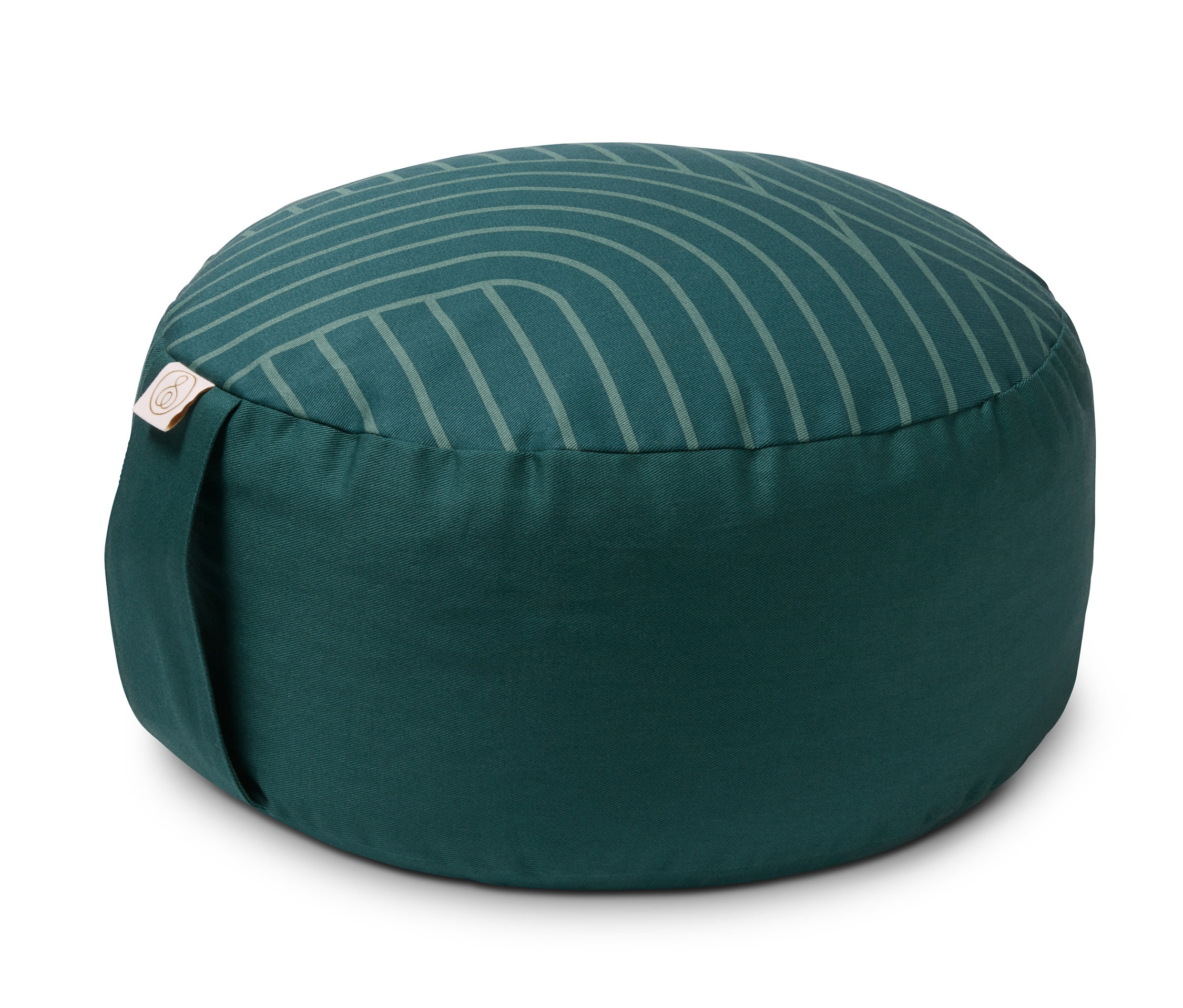 Meditační polštářek na bílém pozadí.