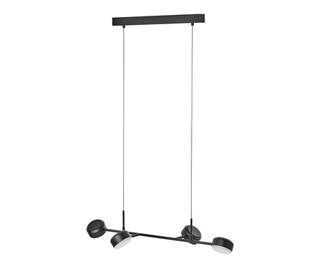 Černá závěsná LED lampa se 4 světly.