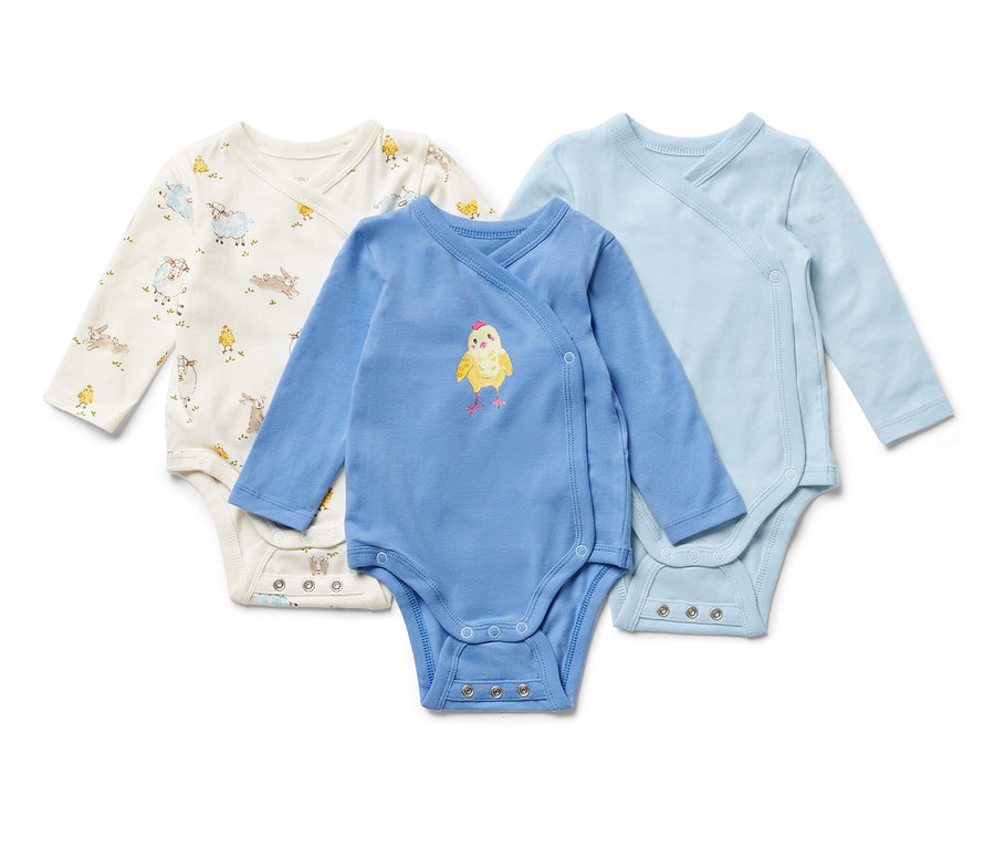 Tři modrá rostoucí body pro miminka.