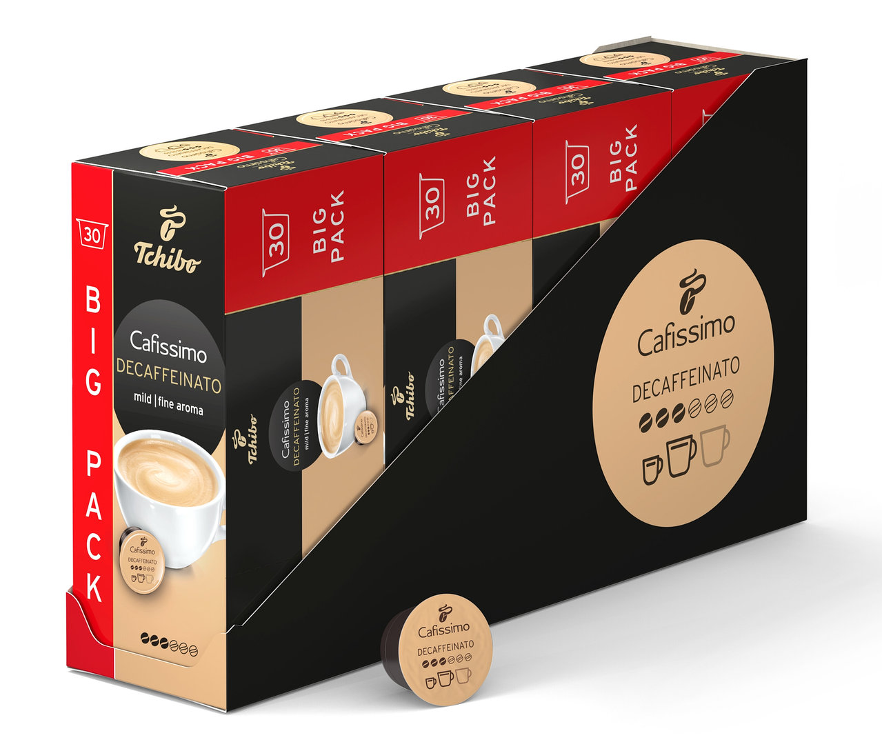 Balení kávových kapslí Cafissimo Decaffeinato.