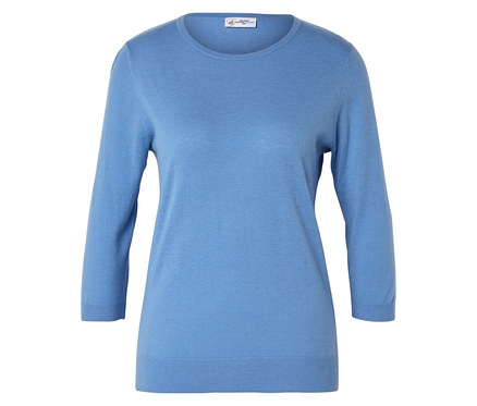 Svetr z jemného úpletu s hedvábím, modrá