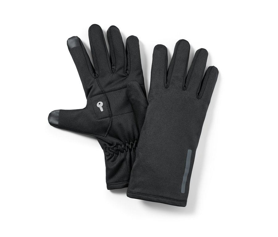 Dvoje černé běžecké rukavice.