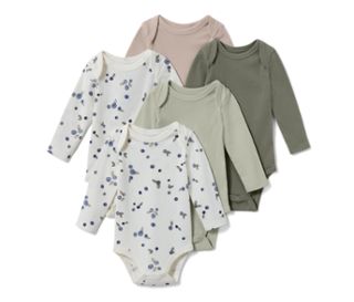 2x bílé s celopotiskem bobulí, 1x mátově zelené, 1x khaki, 1x béžové