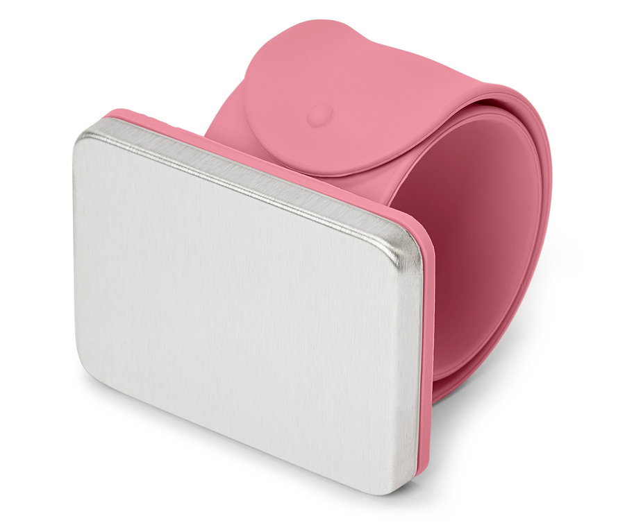 Růžový magnetický náramek na jehly.