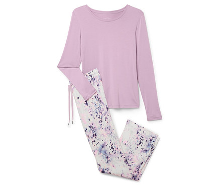 Pyžamo s tkanými kalhotami, růžová