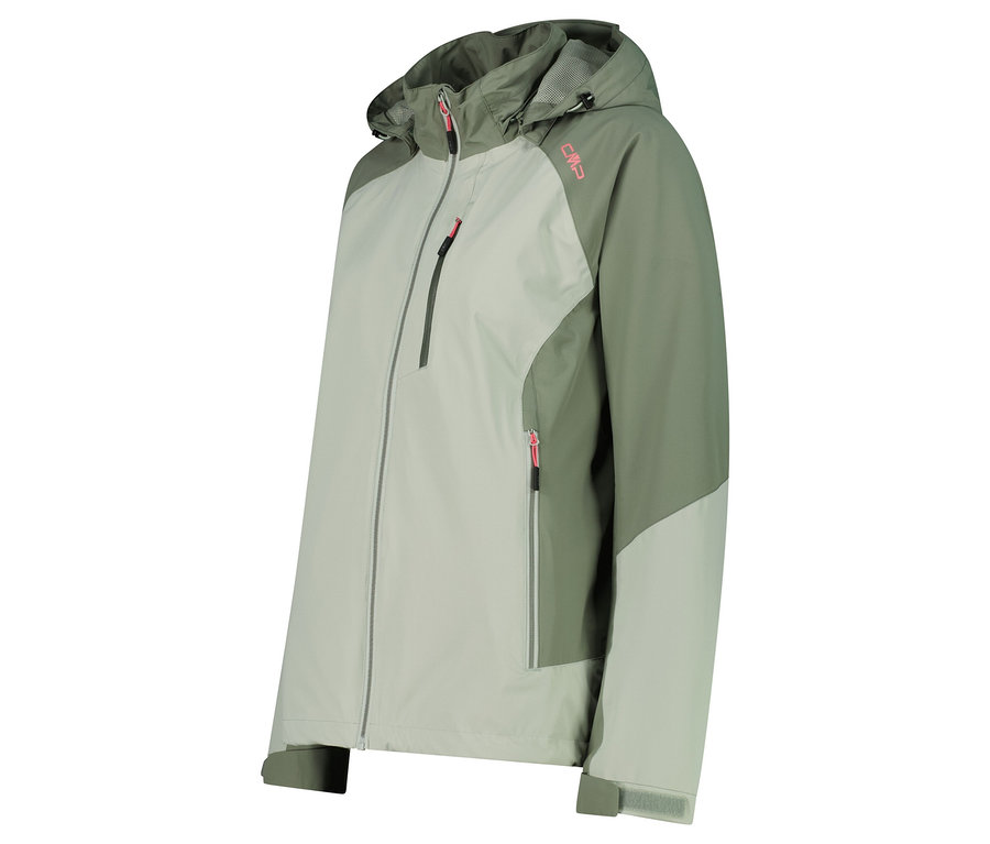 Zelená a světle zelená bunda CMP s kapucí a zipy.