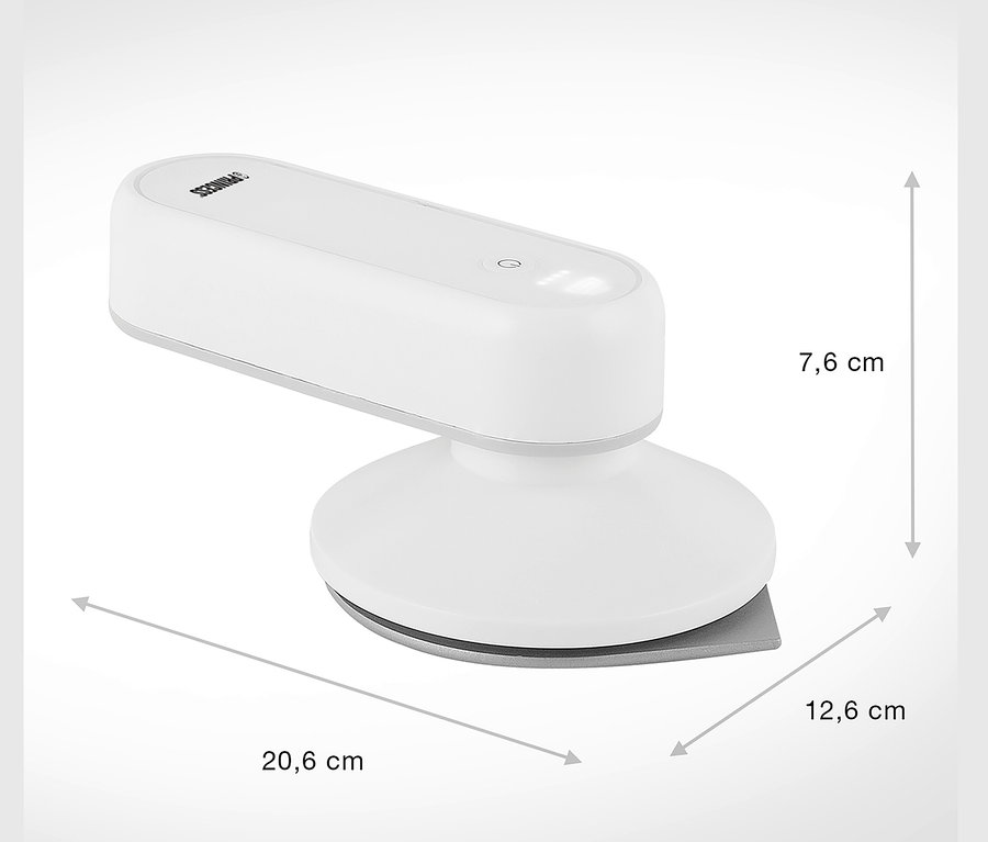 Rozměry akumulátorové žehličky.