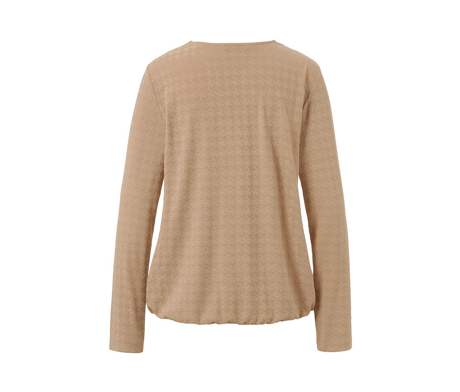 Pískové strukturované triko s dlouhým rukávem zezadu.