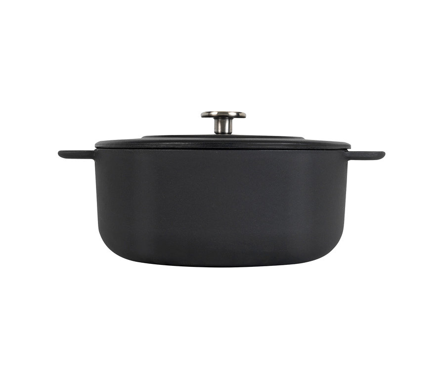 Černý litinový pekáč COMBEKK »Sous-Chef« s poklicí, průměr cca 24 cm.