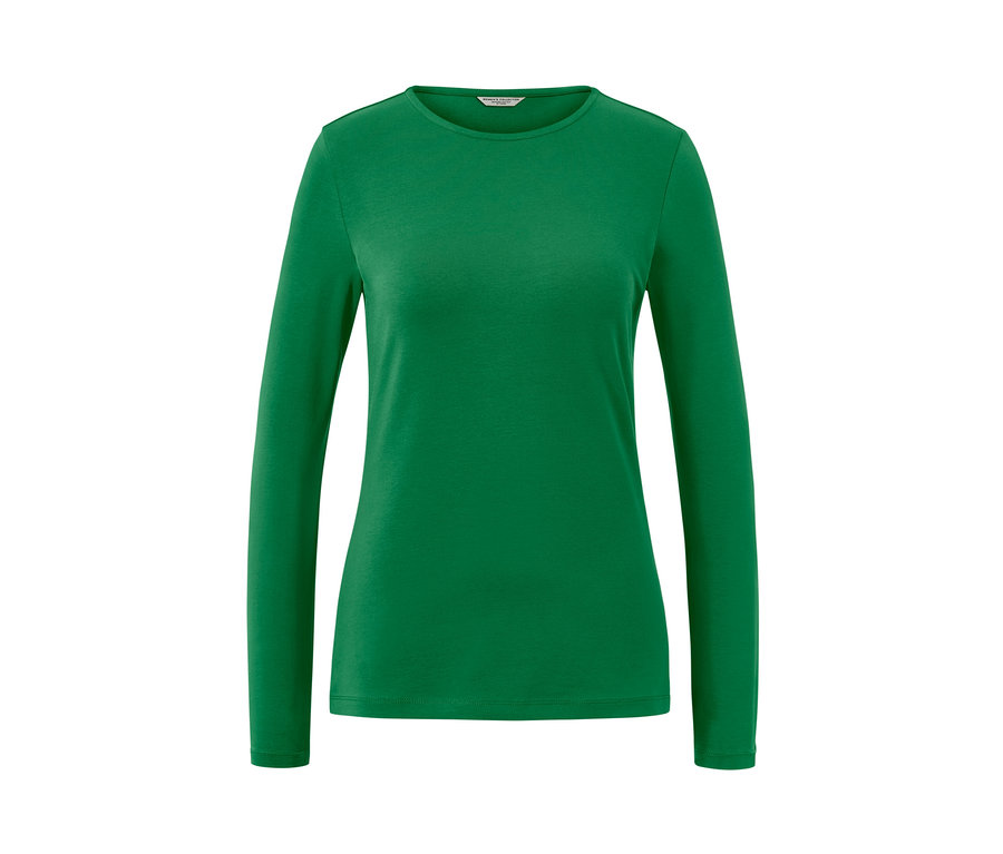 Zelené triko s dlouhým rukávem.